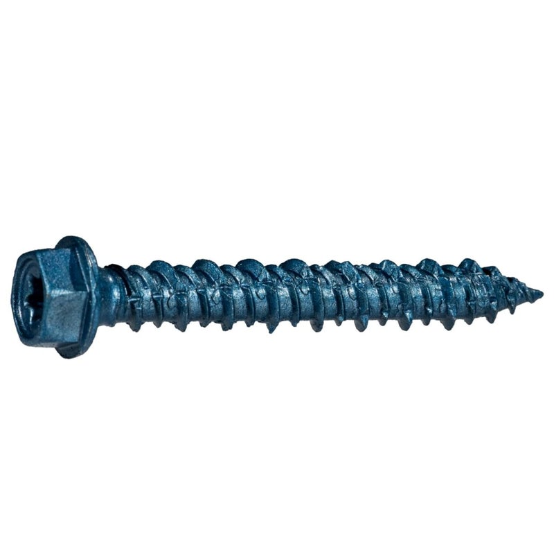 torque master Star Drive Hex Washer Head Masonry Screws, 100 Pieces with Drill Bit - 1/4" x 1-3/4" Concrete Masonry Screws, Rust Resistant High Strength - Image 1